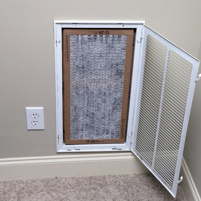 dirty air filter inside a home