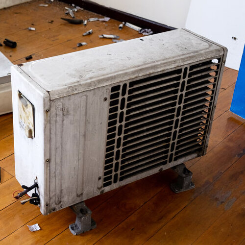 Broken air conditioning unit.